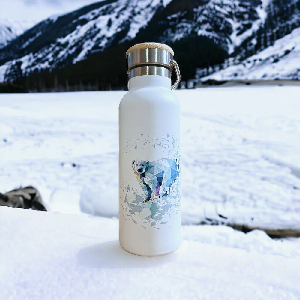 Trinkflasche Edelstahl Eisbär Design