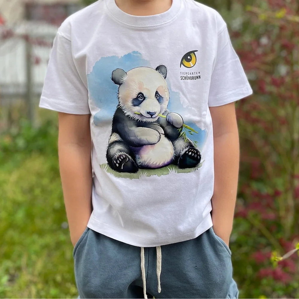 T-Shirt Kinder Panda Baby mit Tiergarten Logo