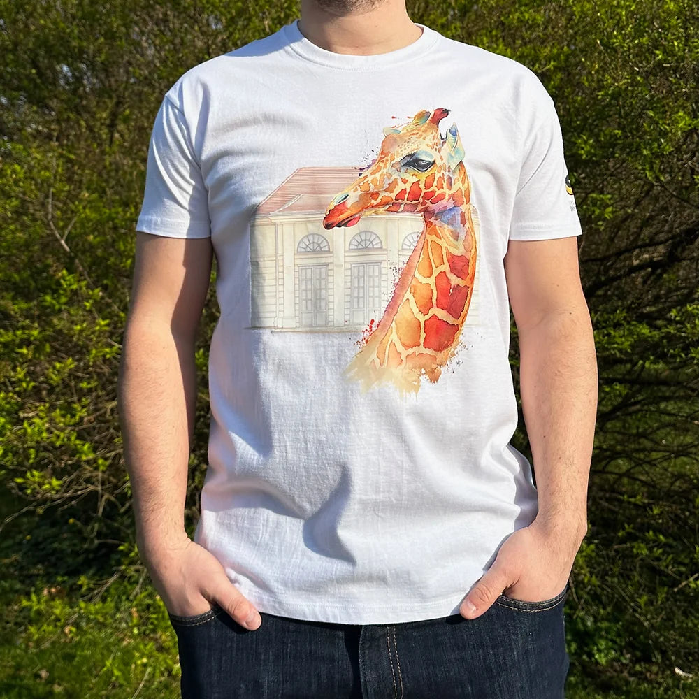 T-Shirt Giraffe Architektur mit Tiergarten Logo