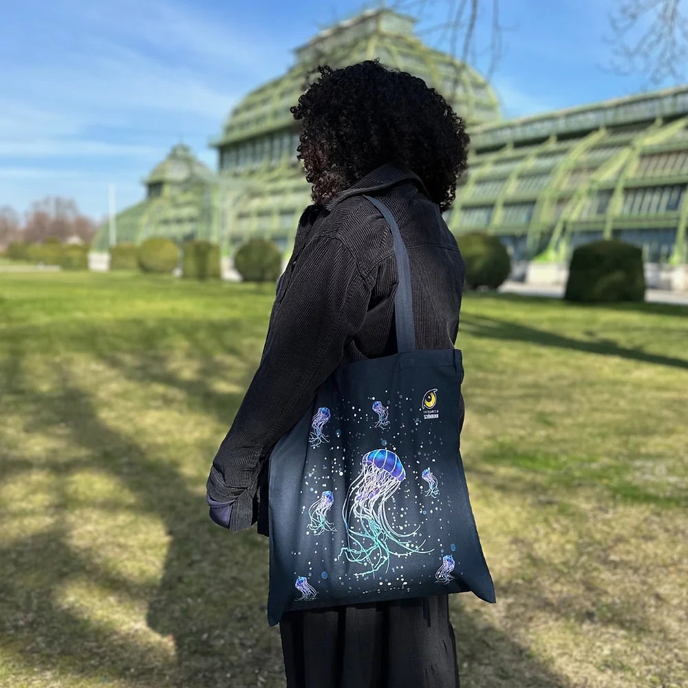 Baumwolltasche Quallen Design mit Tiergarten Logo / Tote Bag